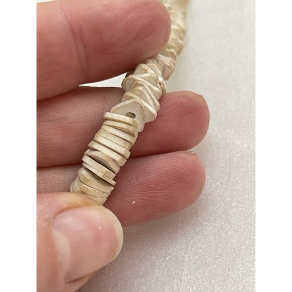 Lot 2 Puka Shell Necklaces 16" Surfer Hawaiian Chunky Boho Natural Shells VTG - Picture 4 of 14